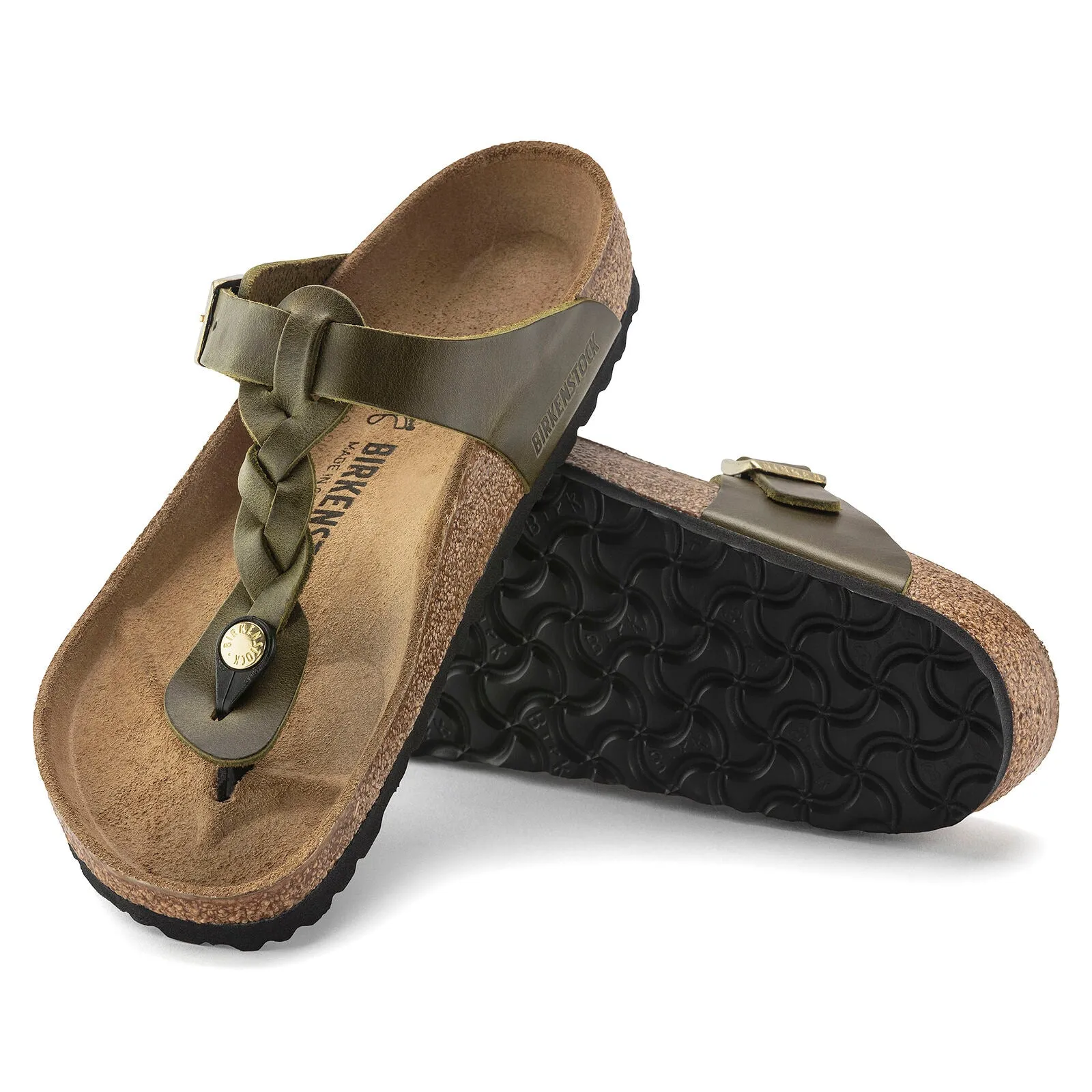 Birkenstock Womens Gizeh Braid Oiled Leather Sandals - Regular/Wide