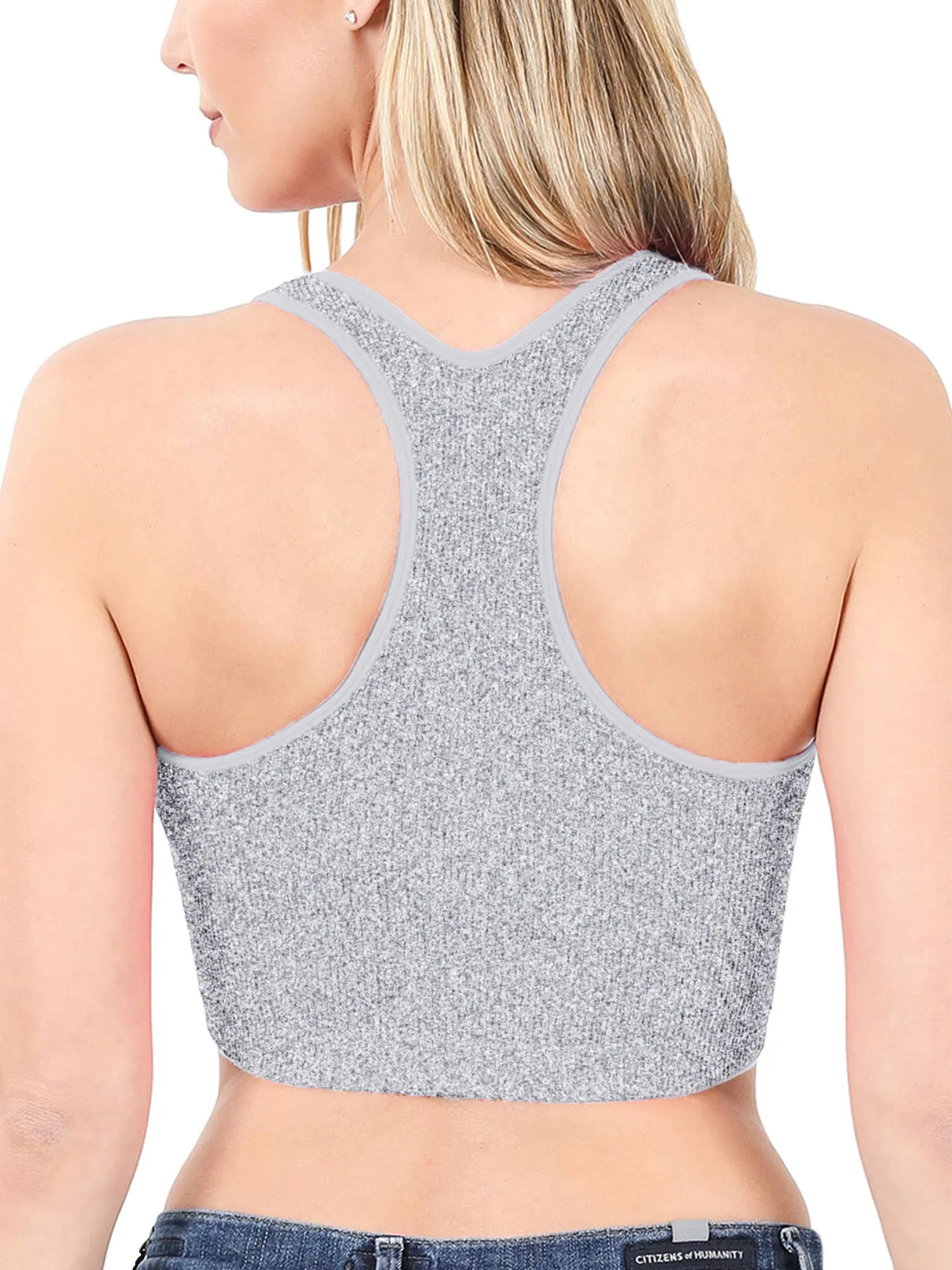 KOGMO Womens Ribbed Racerback Crop Tank Top