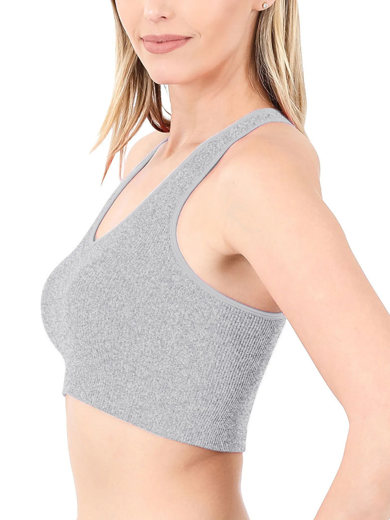 KOGMO Womens Ribbed Racerback Crop Tank Top