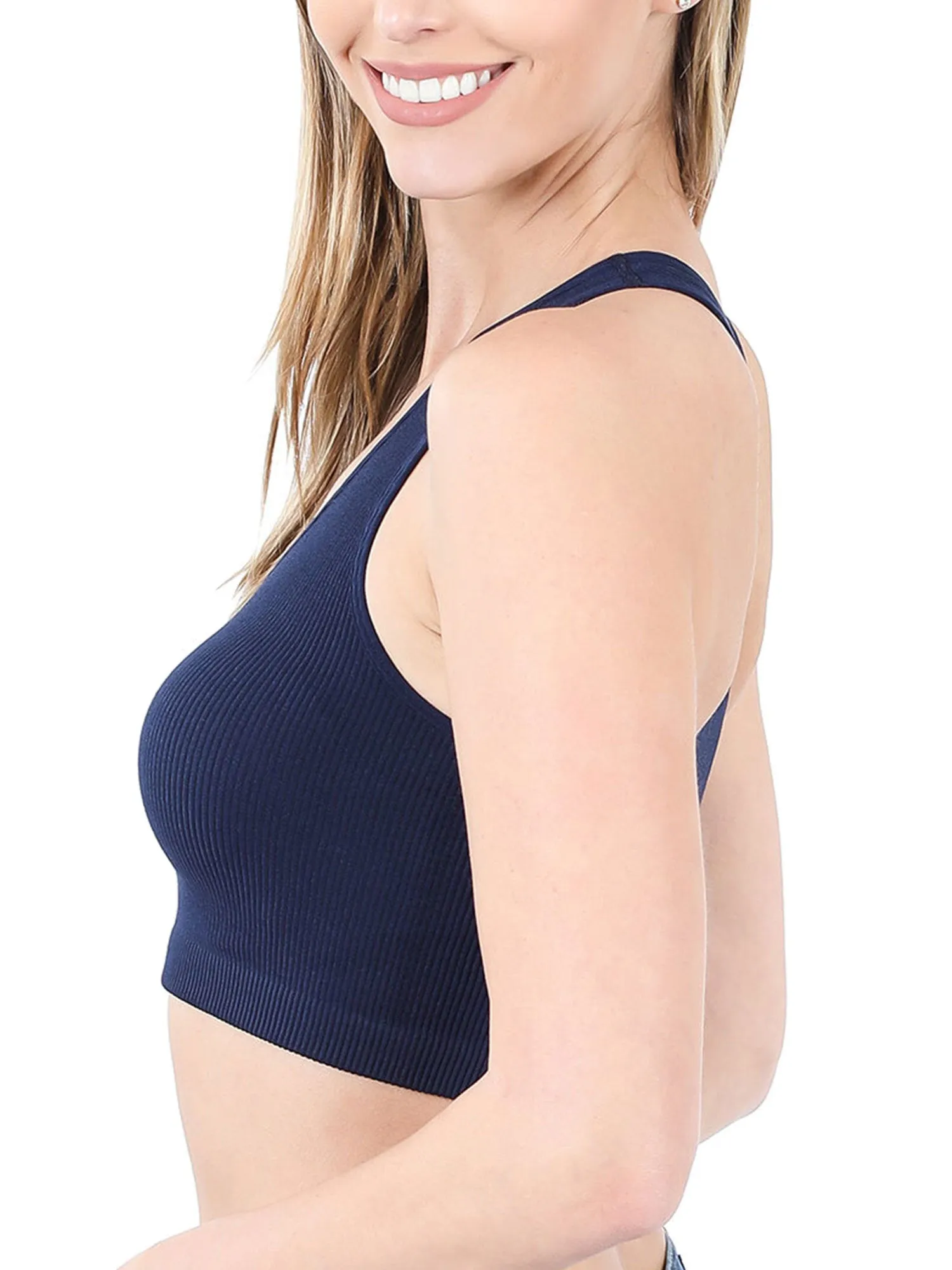 KOGMO Womens Ribbed Racerback Crop Tank Top