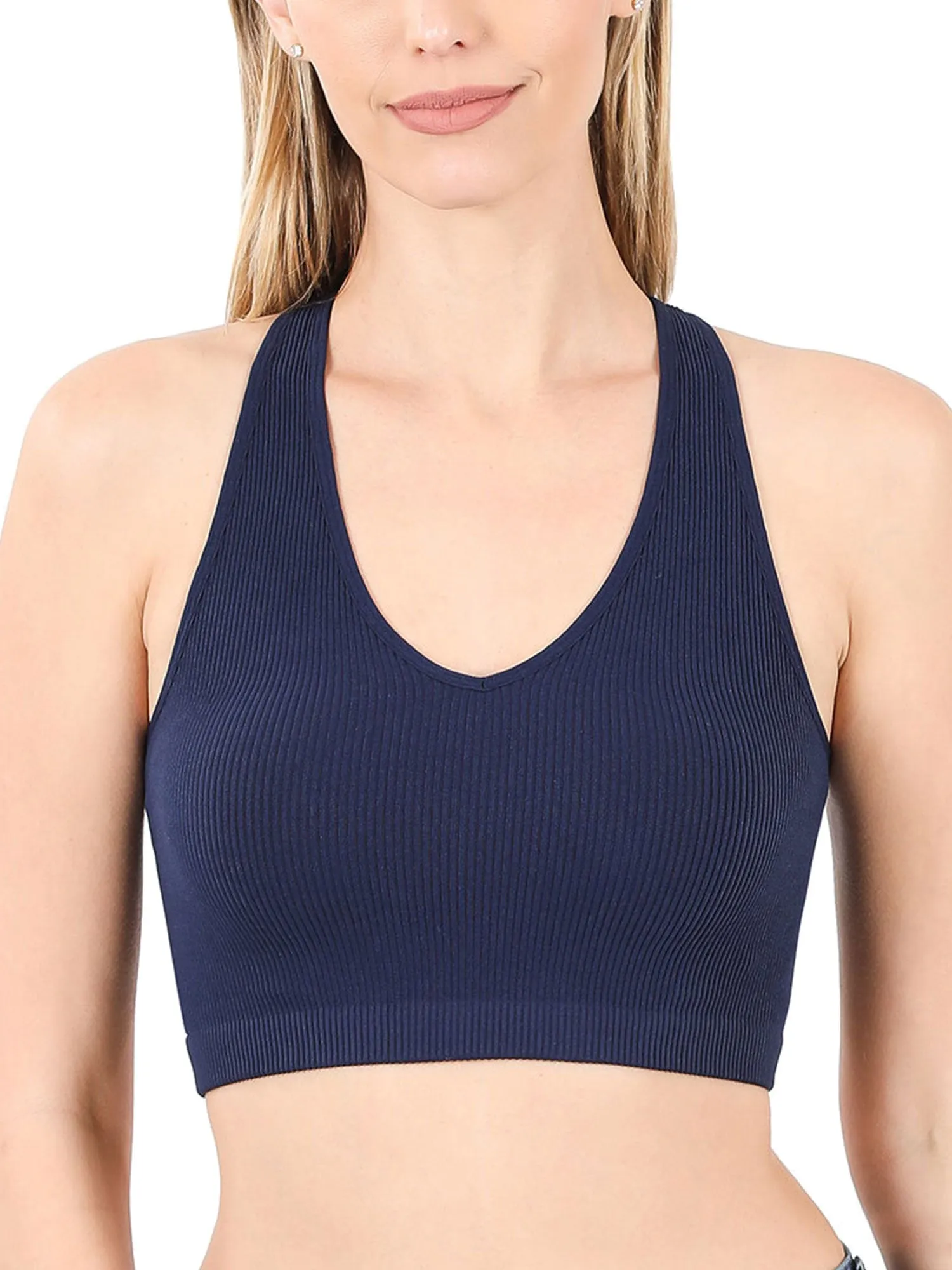 KOGMO Womens Ribbed Racerback Crop Tank Top
