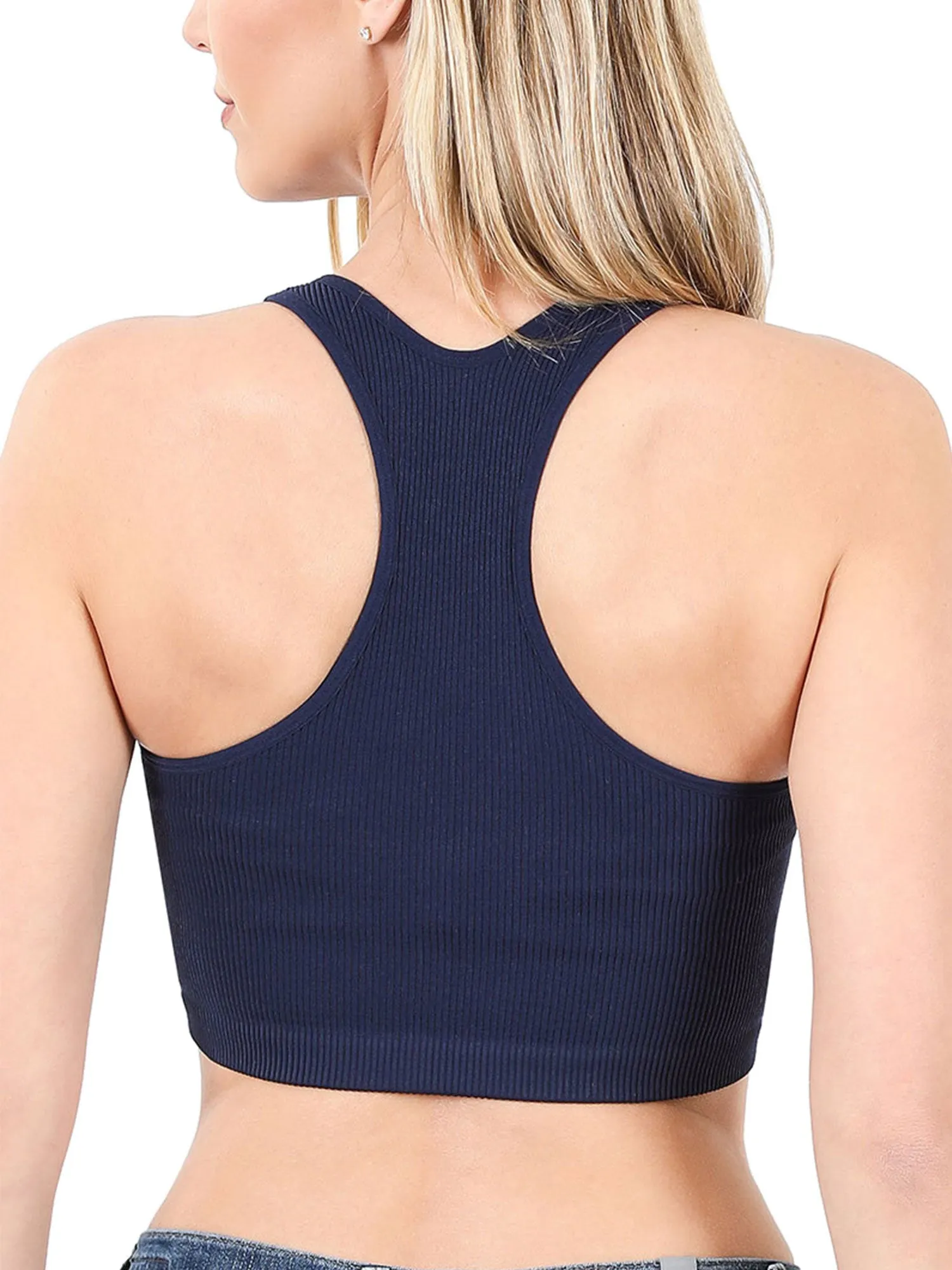 KOGMO Womens Ribbed Racerback Crop Tank Top