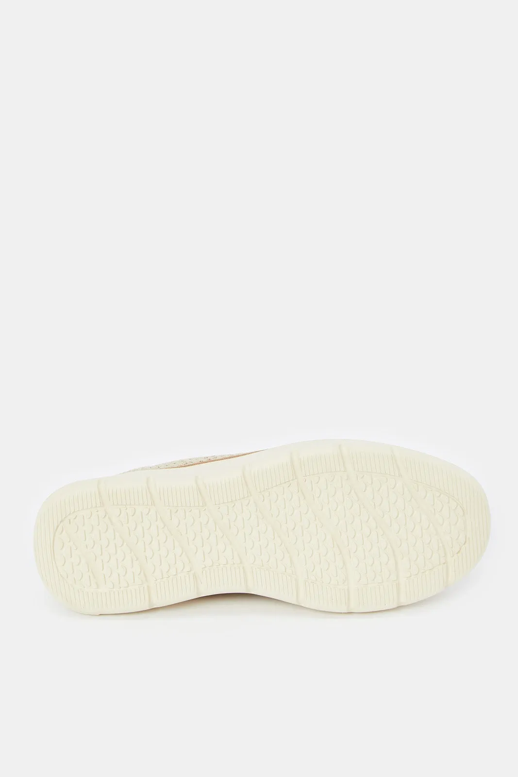 Men Beige Textured Lace Up Derby