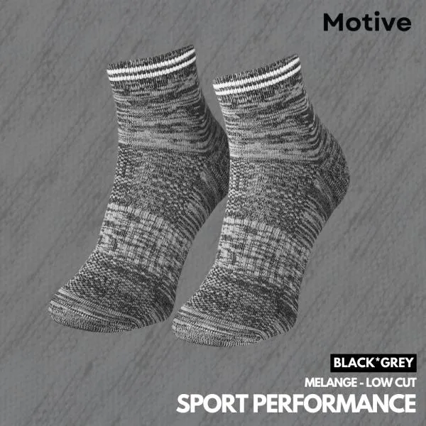 Motive Sock Sport Performance Melange Low Cut - Black/Gray