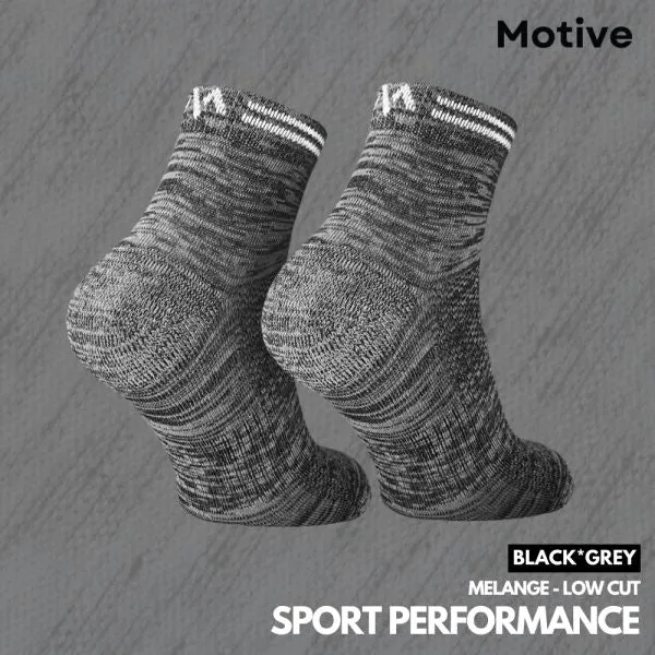 Motive Sock Sport Performance Melange Low Cut - Black/Gray