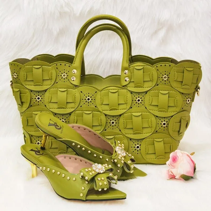 Rivet Style Shoes and Bag to Match