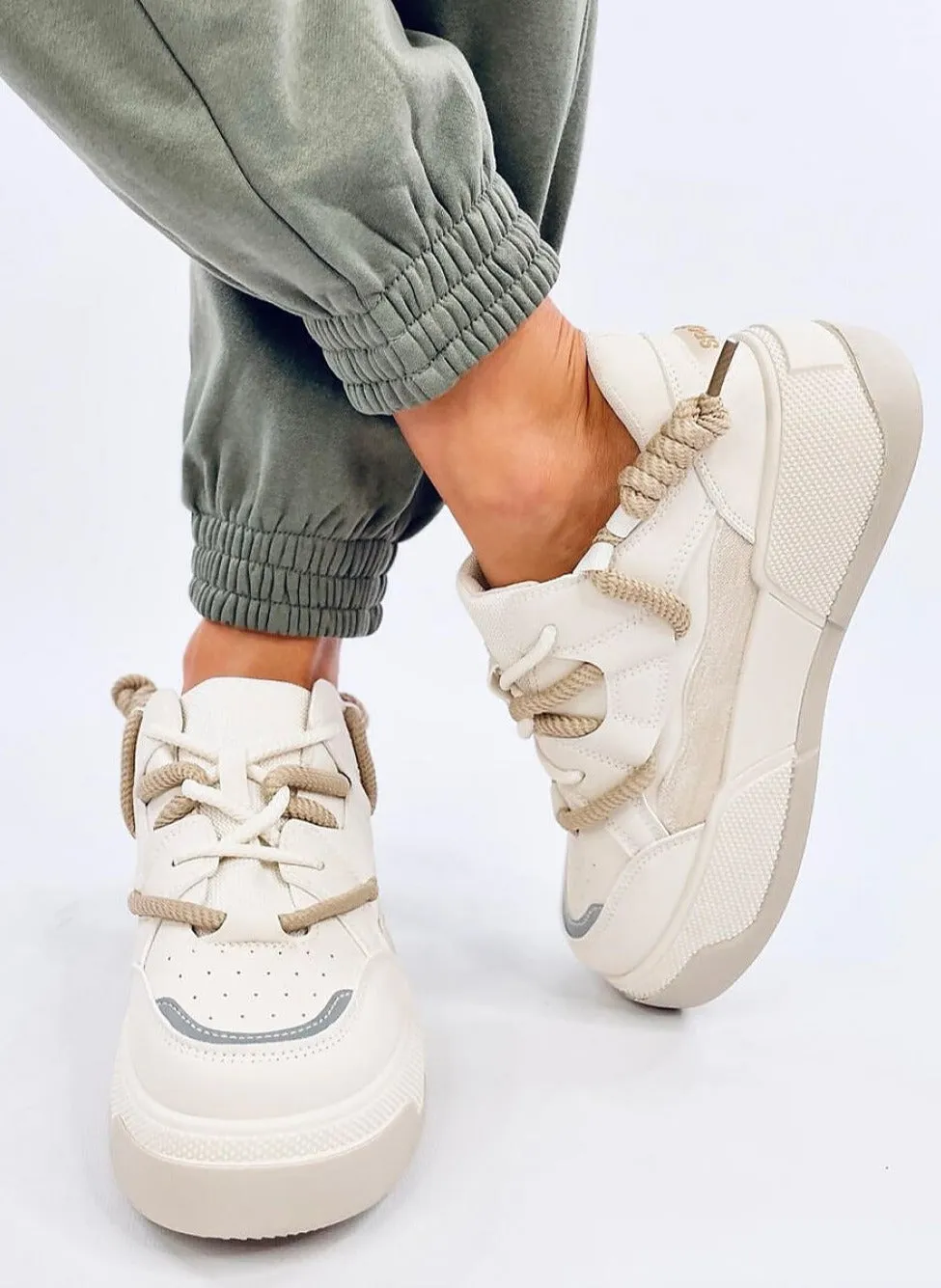 TEEK - Khaki Rope Laces Sneakers