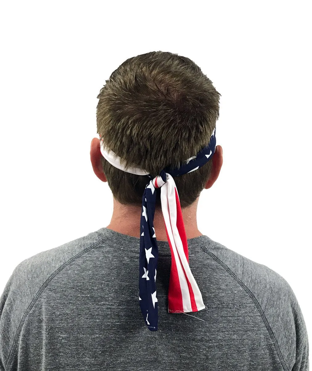 USA Flag Headband - Stars and Stripes Ties in Back
