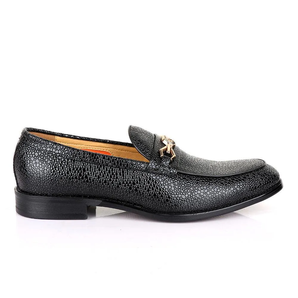 Valentino Classic Chain Glossy Black Leather Shoe