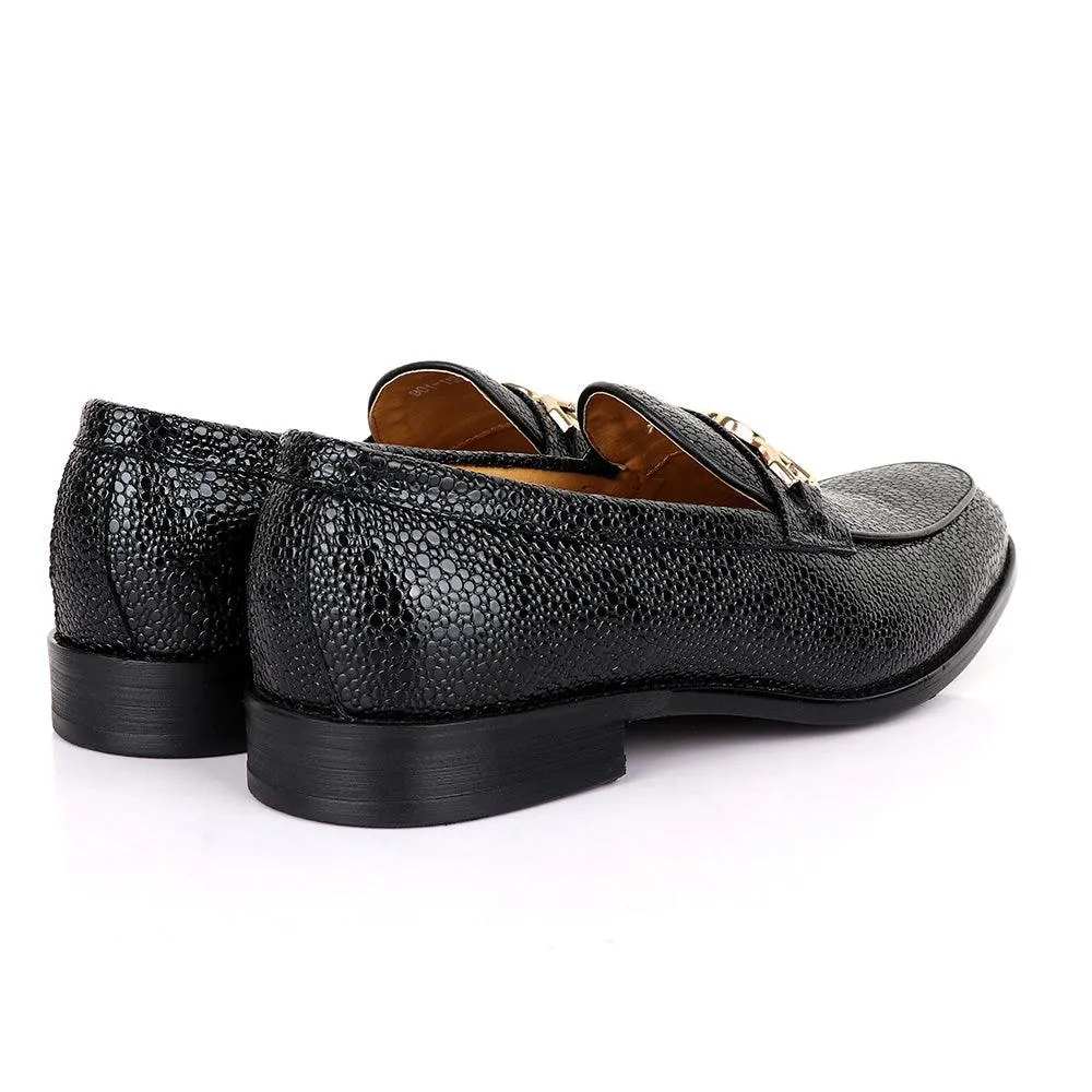 Valentino Classic Chain Glossy Black Leather Shoe